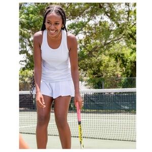 EleVen By Venus Williams | Pleated Preppy Tennis Flutter Skirt Skort White | S